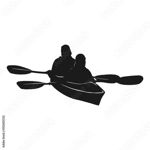 Kayak silhouette canoe