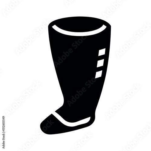 Sports Shin Guard Black Silhouette Vector Art