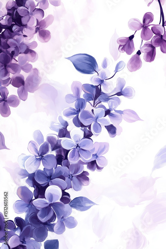 Purple Lilac Flowers Pattern – Elegant Floral Background for Design Projects