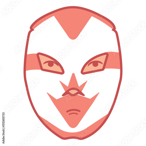 Mask red front facing calm flat