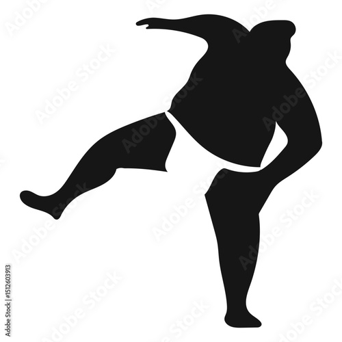Stumping sumo wrestler silhouette