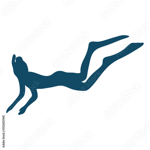 Scuba underwater girl silhouette