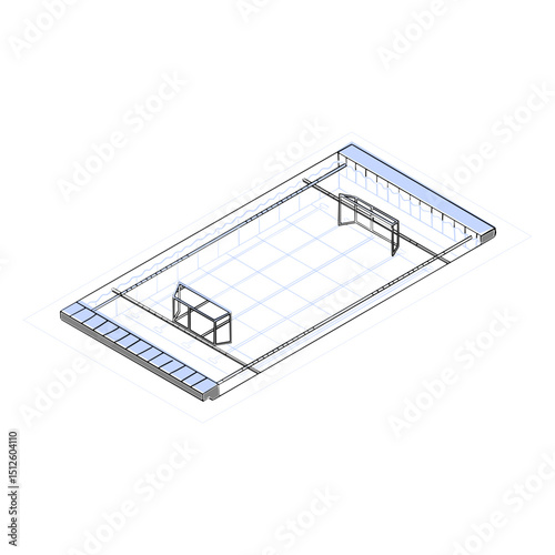 Waterpolo pool isometric