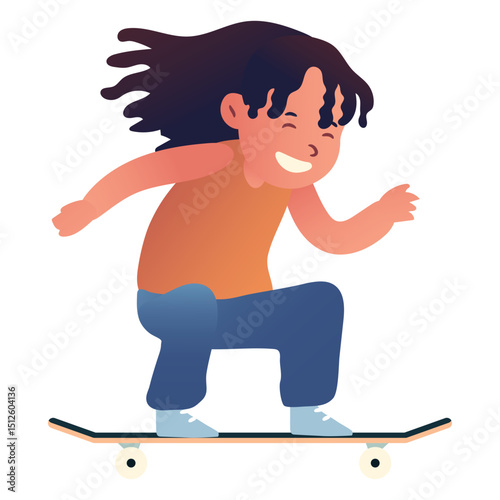 Girl skating character