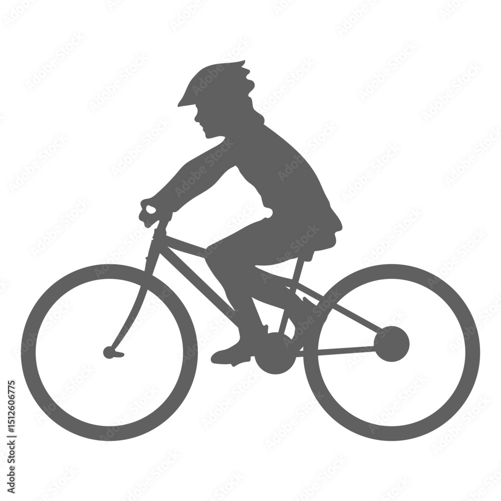 Obraz premium Child cyclist silhouette