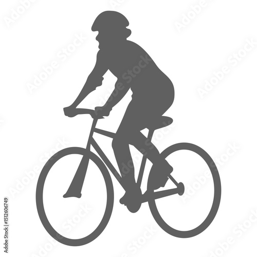 Angled cyclist silhouette