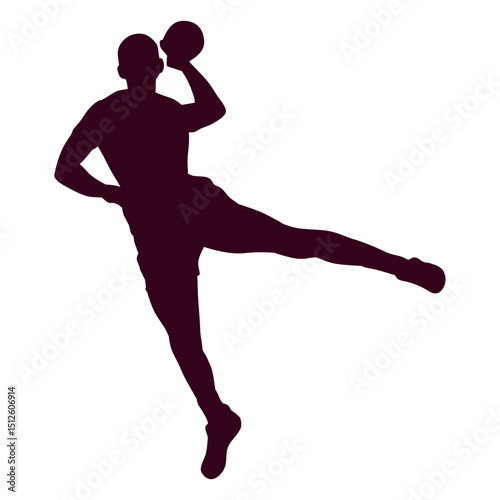 Girl handball silhouette