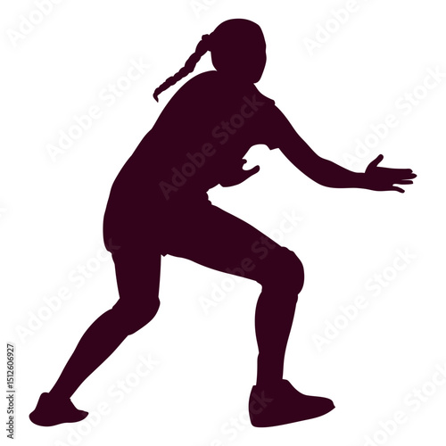 Girl handball sport silhouette