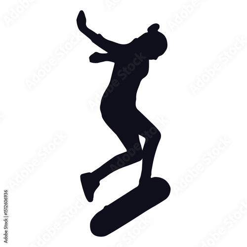 Girl skater tricks silhouette