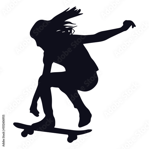 Girl skater silhouette skater