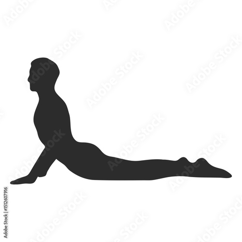 Upward facing dog yoga silhouette