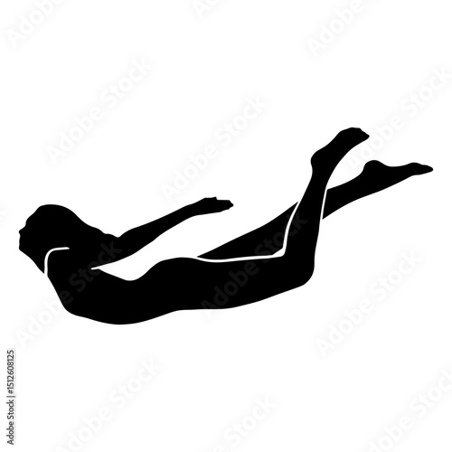 Swimming up woman silhouette