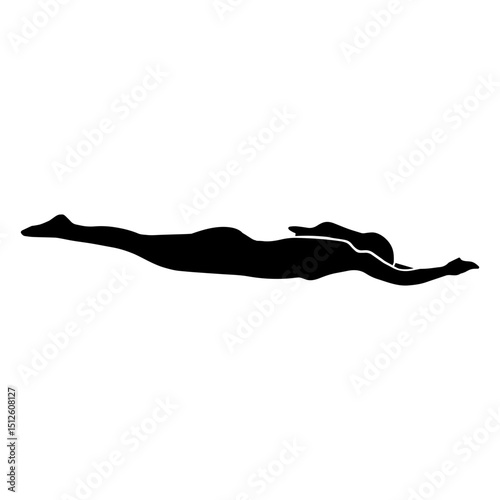 Swimming position silhouette