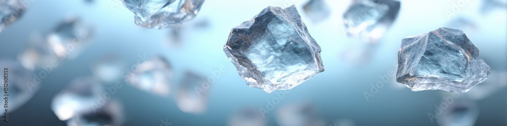 Obraz premium Ice chunks on blue