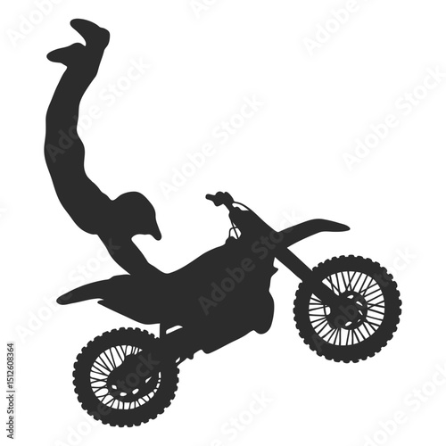 Motocross extreme stunt silhouette