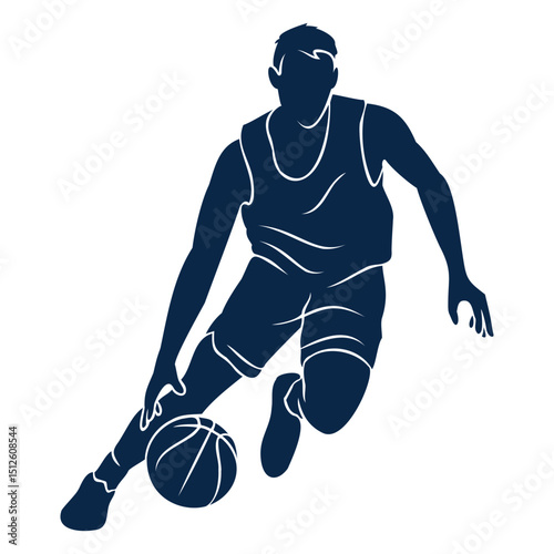 Basketball player dribble cut out