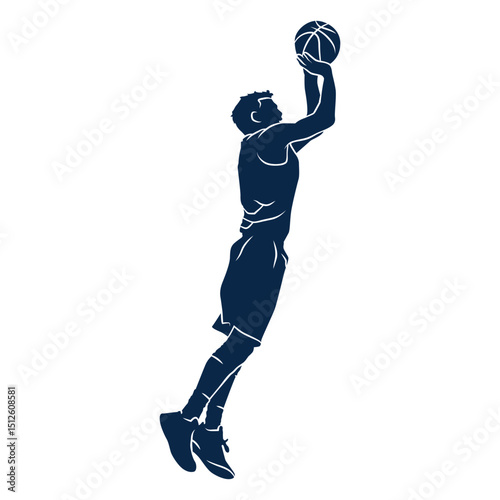 Basketball player shoot cut out