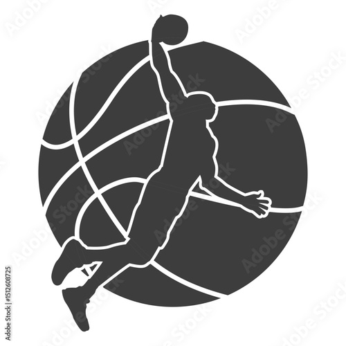 Basketball ball player cut out