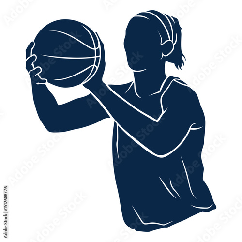 Female basketball player athlete cut out
