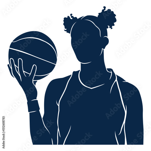 Female basketball player cut out