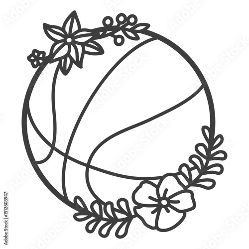 Floral basketball ball stroke