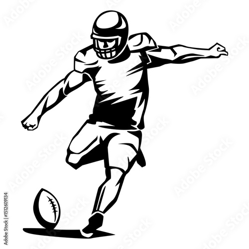 Football player ball high contrast