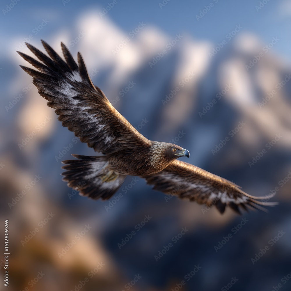 Obraz premium Golden eagle soars in flight