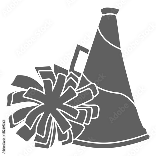 Megaphone and pom pom cut-out