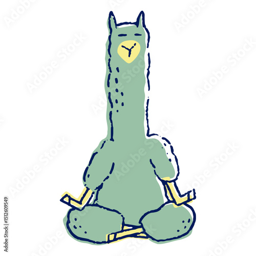 Yoga llama color-stroke