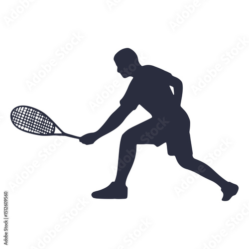 Male tennis player playing silhouette