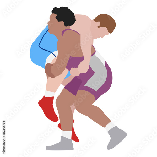 Professional wrestlers hold flat
