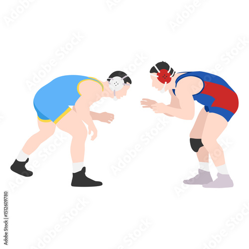 Wrestlers combat flat