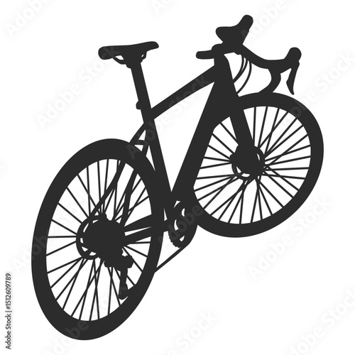 Side racing bicycle silhouette