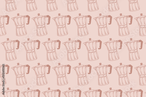 Vector pattern with a coffee motif. Coffee shop background with vintage line art. Ideal for cafe menus, posters, and graphic design.