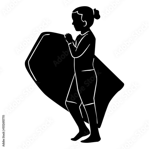 Little surfer girl cut out