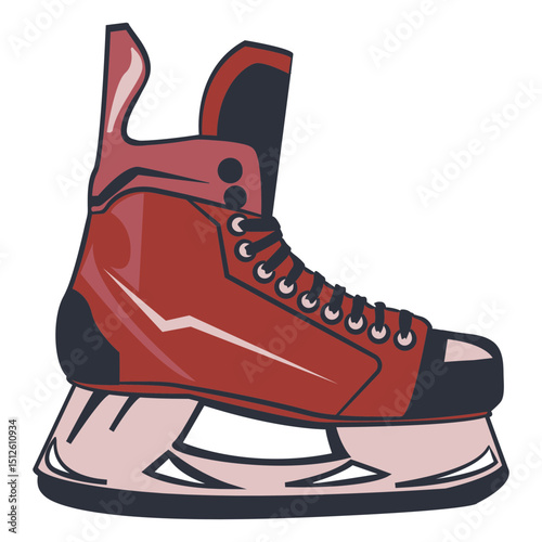 Ice hockey skate illustration