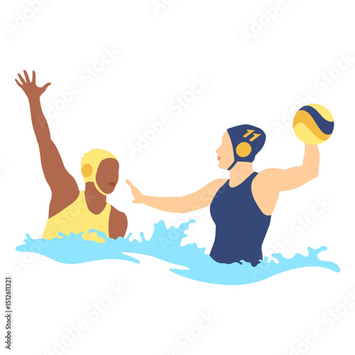 Waterpolo girls in water flat