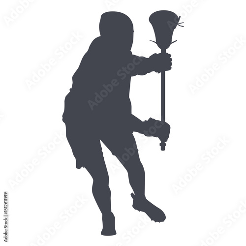 Lacrosse player shooting ball silhouette