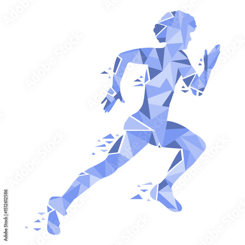 People geometric runners