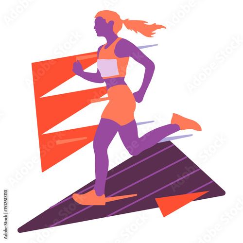 Athlete run marathon people