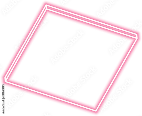 Diamond form shows one filled side with neon outlines highlighting its angular and solid build.