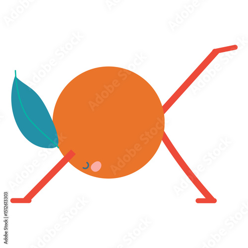Orange in yoga pose