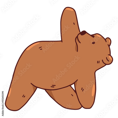 Bear character yoga stretching pose