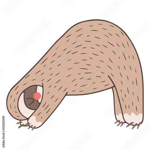 Meditation yoga pose sloth character
