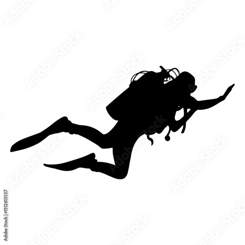 Scuba diving oxygen tank silhouette