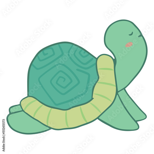 Cute turtle yoga pose character
