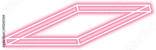 Square tunnel displays an extended corner and neon outline forming a sharp three-dimensional contour.