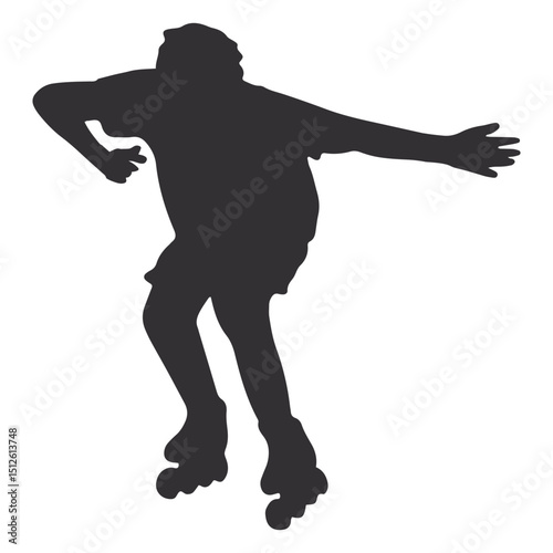 Roller skates silhouette boy