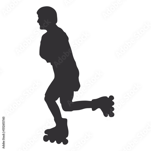 Boy silhouette roller skates