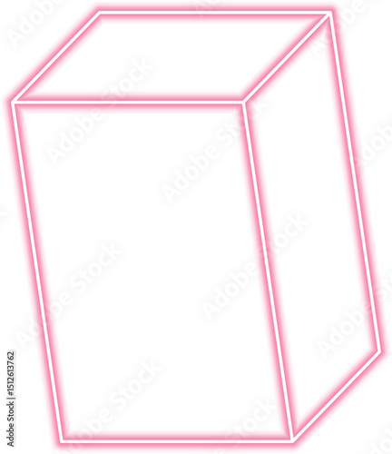 Long rod with thin dimensions is outlined in neon emphasizing a structured linear geometric shape.